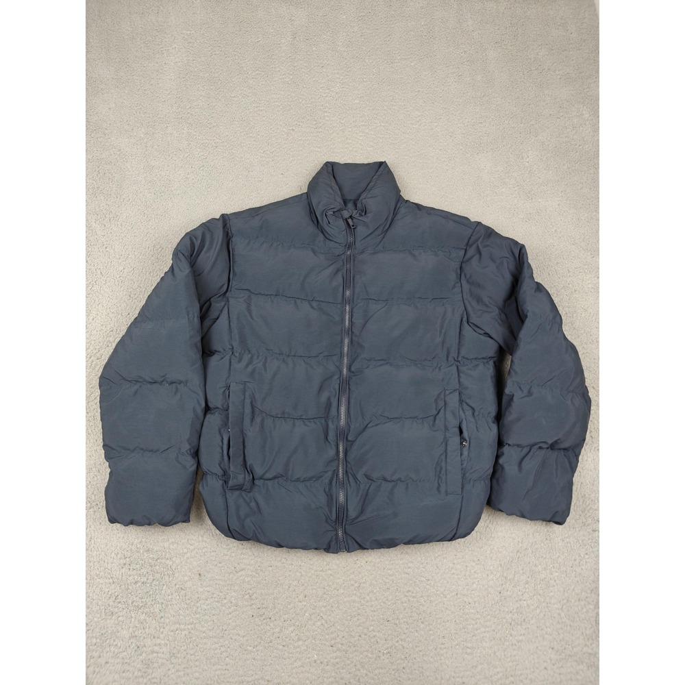 Maison Article Jacket Mens Medium Gray‎ Quilted Insulated Puffer Zip Pockets